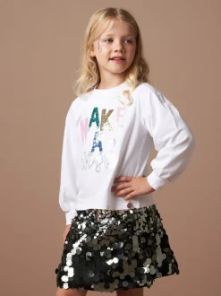Angel & Rocket White Gigi Sequin Wish T-Shirt