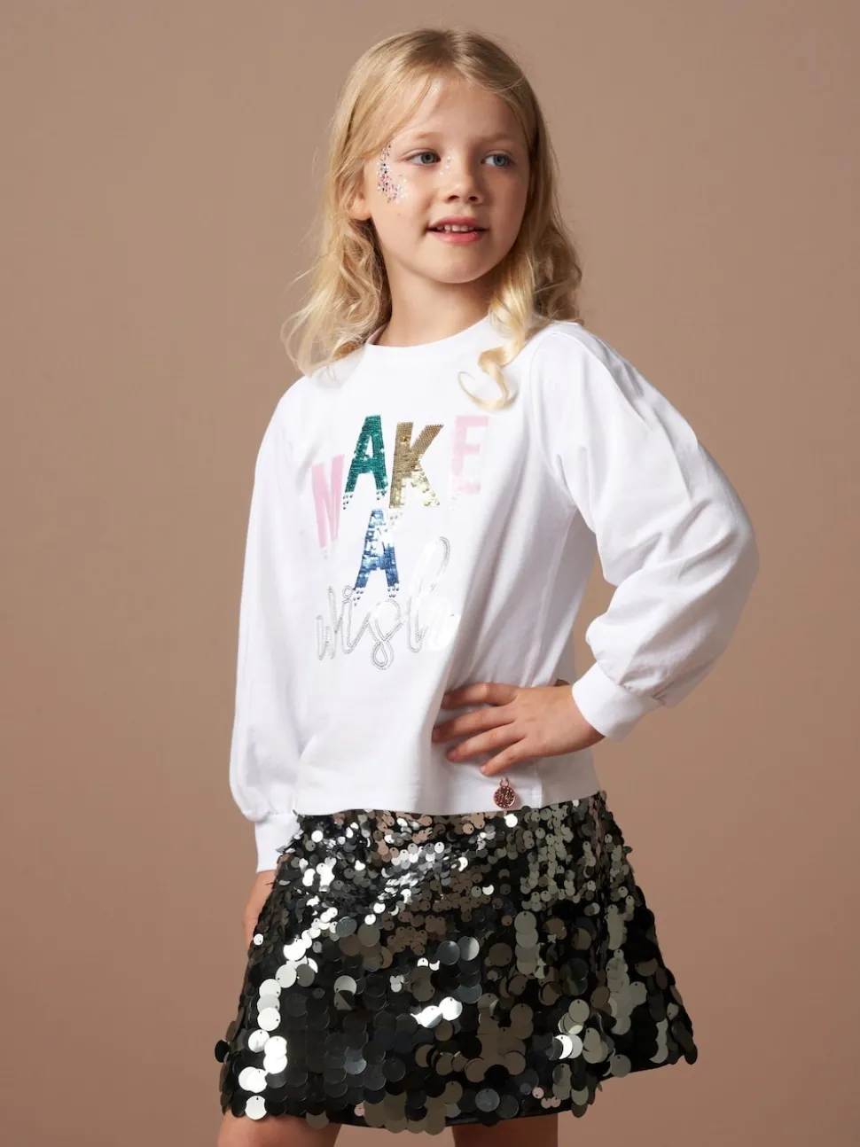 Angel & Rocket White Gigi Sequin Wish T-Shirt