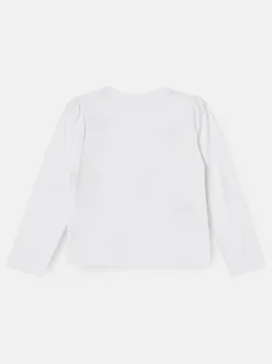 Angel & Rocket White Imogen Embroidered Bow Long Sleeve Top