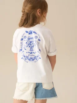 Angel & Rocket White Joanie Floral Placement Print T-Shirt