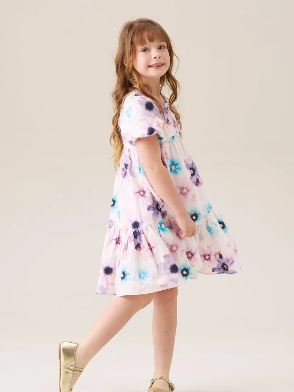 Angel & Rocket White Jodie Asymmetric Print Dress