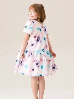 Angel & Rocket White Jodie Asymmetric Print Dress