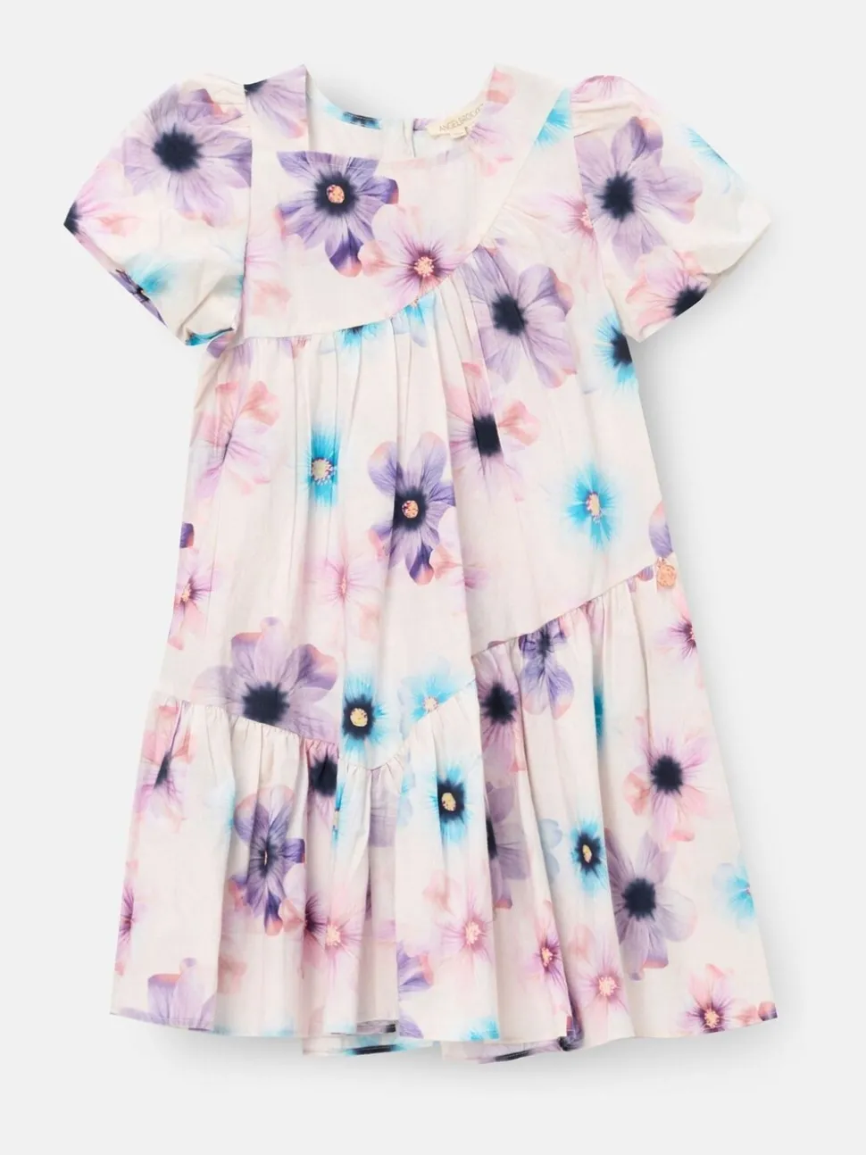 Angel & Rocket White Jodie Asymmetric Print Dress