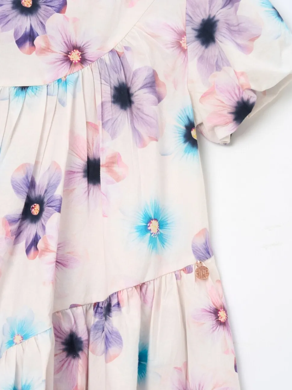Angel & Rocket White Jodie Asymmetric Print Dress