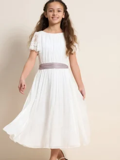 Angel & Rocket White Lace Sleeve Aria Maxi Dress