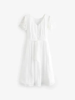 Angel & Rocket White Lace Sleeve Aria Maxi Dress