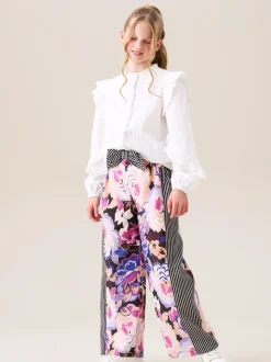 Angel & Rocket White Lacey Embroidered Frill Sleeve Blouse