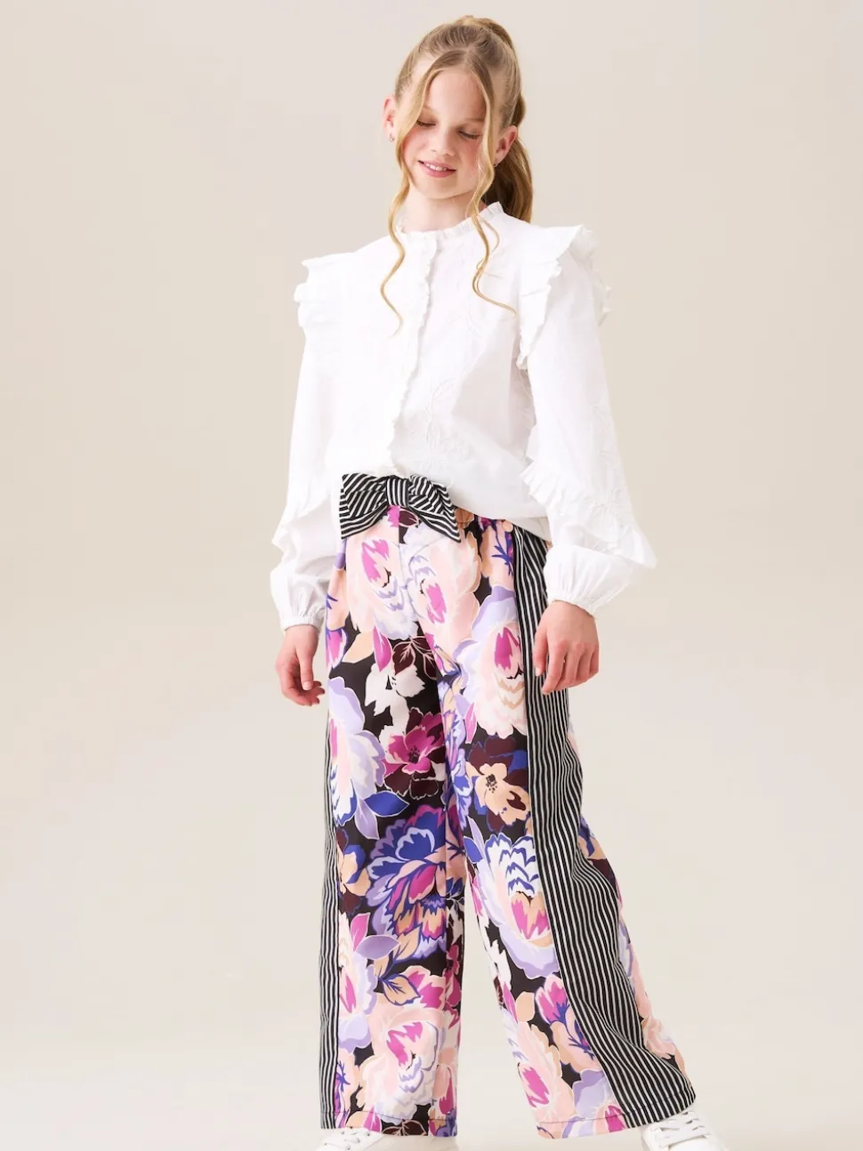 Angel & Rocket White Lacey Embroidered Frill Sleeve Blouse