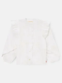 Angel & Rocket White Lacey Embroidered Frill Sleeve Blouse