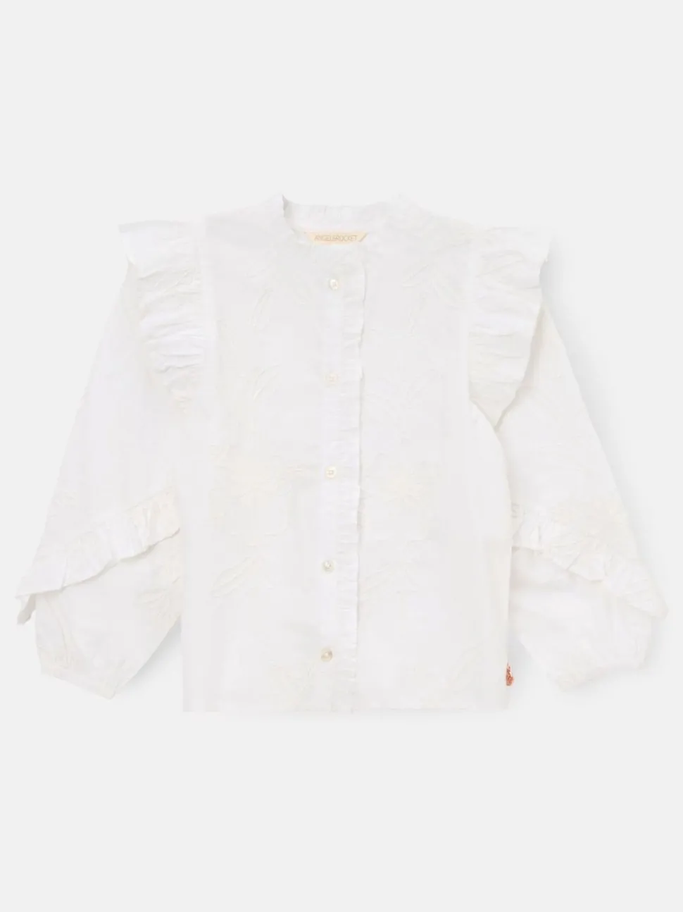 Angel & Rocket White Lacey Embroidered Frill Sleeve Blouse