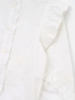 Angel & Rocket White Lacey Embroidered Frill Sleeve Blouse
