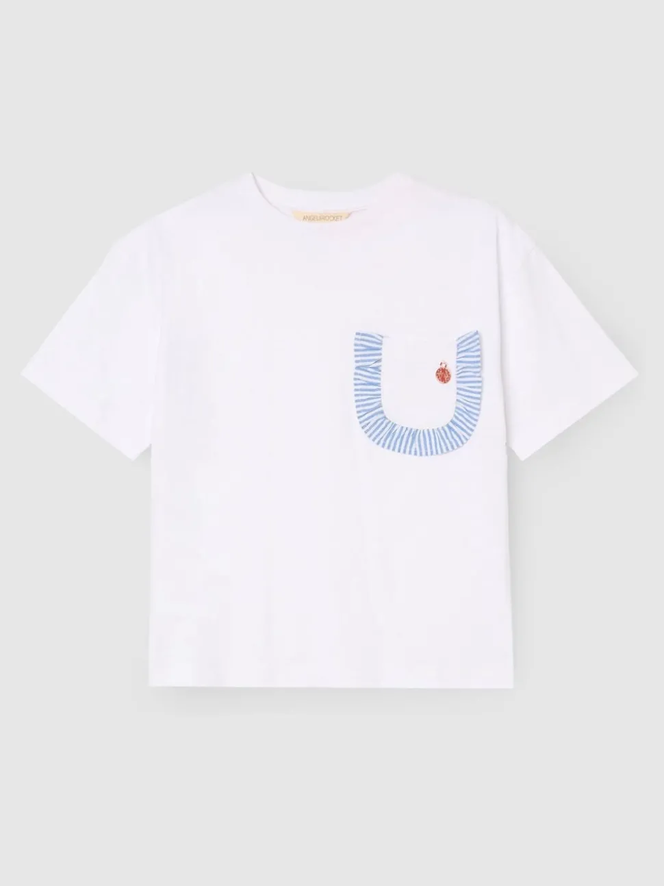 Angel & Rocket White Lacey Frill Pocket Oversized T-Shirt