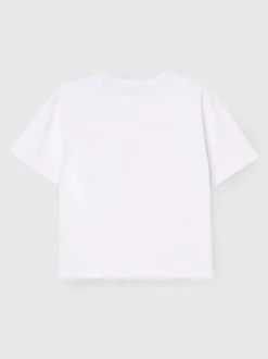 Angel & Rocket White Lacey Frill Pocket Oversized T-Shirt