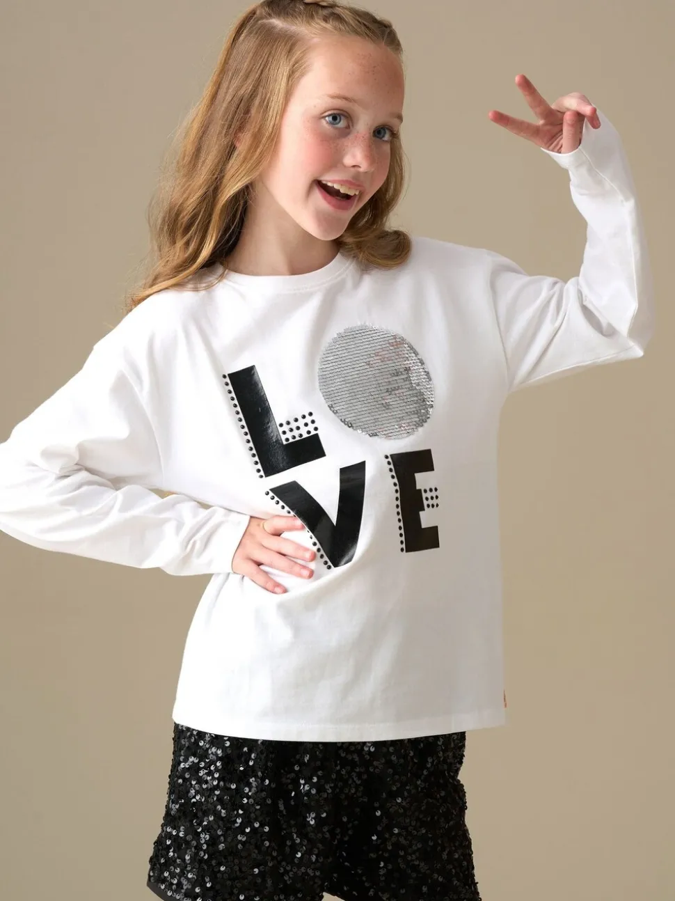 Angel & Rocket White Lacie Love Disco Ls T-Shirt