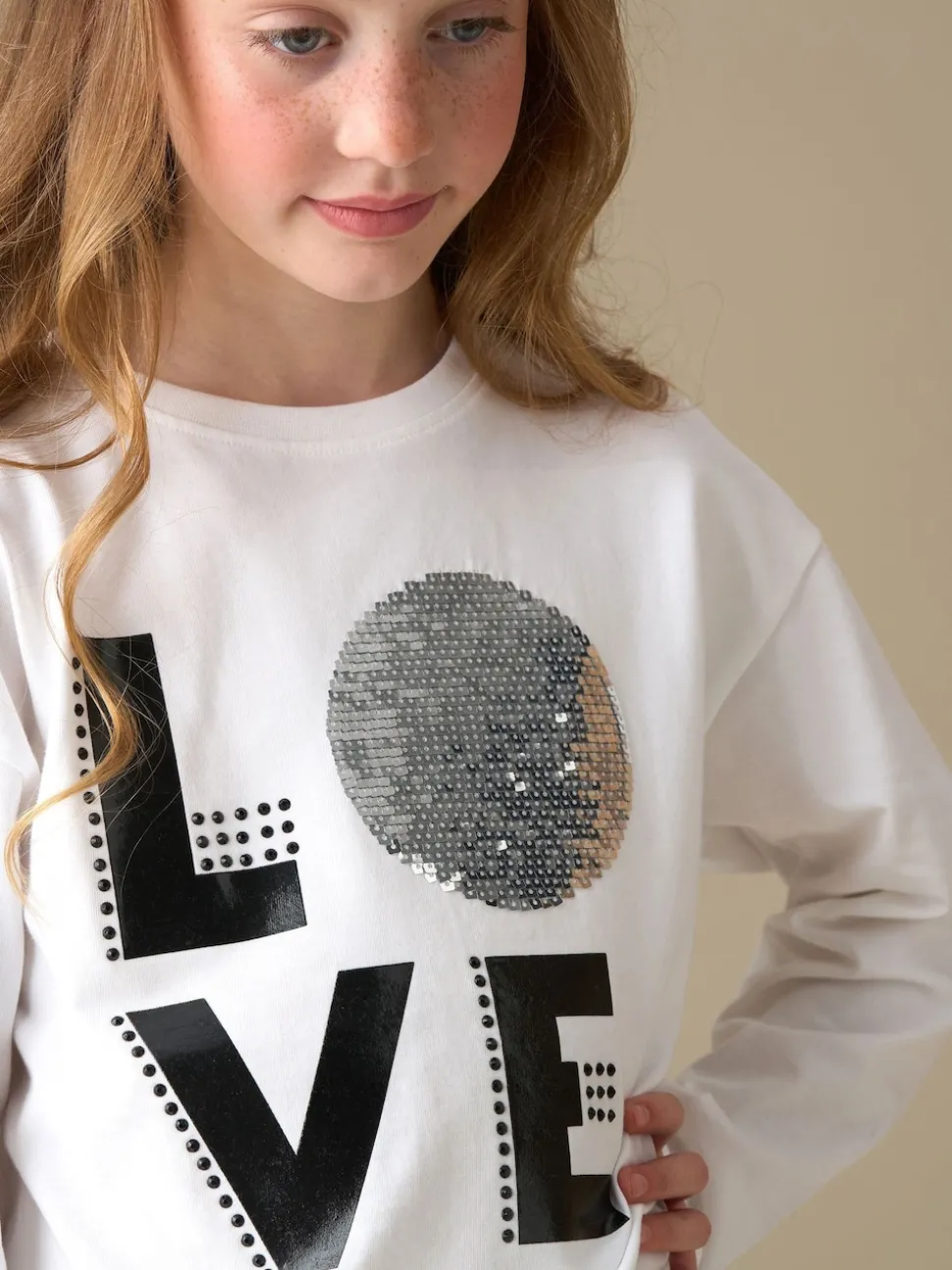 Angel & Rocket White Lacie Love Disco Ls T-Shirt