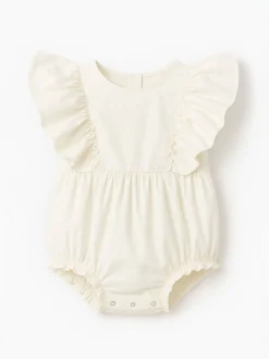 Angel & Rocket White Lily Double Frill Sleeve Romper