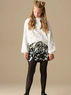 Angel & Rocket White Livia Bow Eyelash Jumper