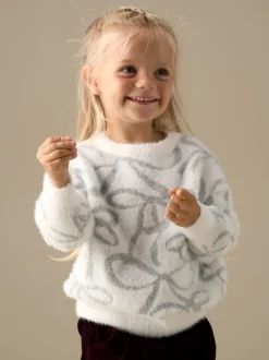 Angel & Rocket White Livia Silver Bow Eyelash Jumper
