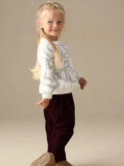 Angel & Rocket White Livia Silver Bow Eyelash Jumper