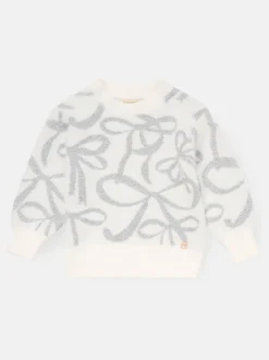 Angel & Rocket White Livia Silver Bow Eyelash Jumper