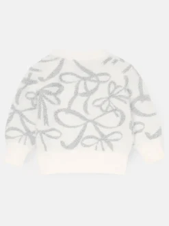 Angel & Rocket White Livia Silver Bow Eyelash Jumper