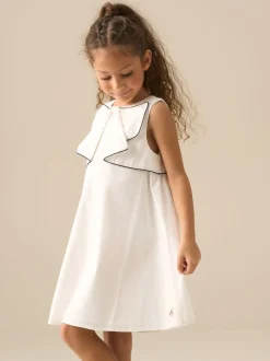 Angel & Rocket White Lizzie Bow Detail Dress