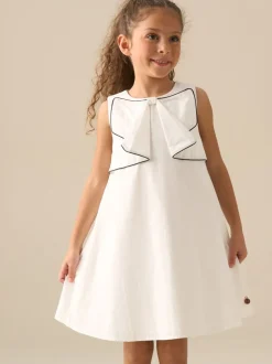 Angel & Rocket White Lizzie Bow Detail Dress