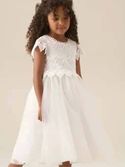 Angel & Rocket White Lucy Lace Ivory Dress