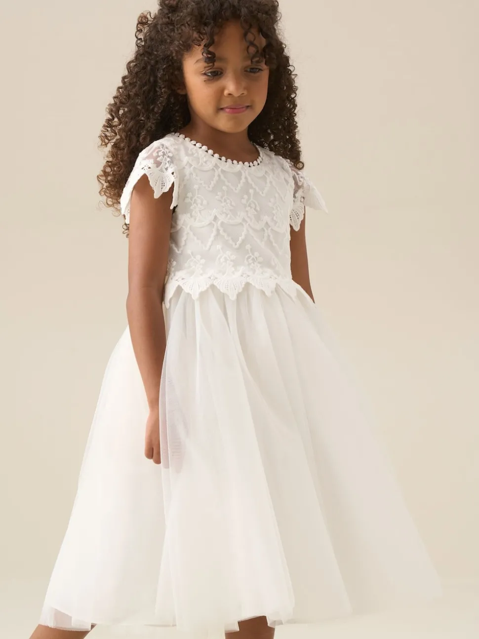 Angel & Rocket White Lucy Lace Ivory Dress