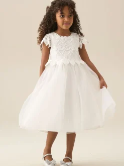 Angel & Rocket White Lucy Lace Ivory Dress
