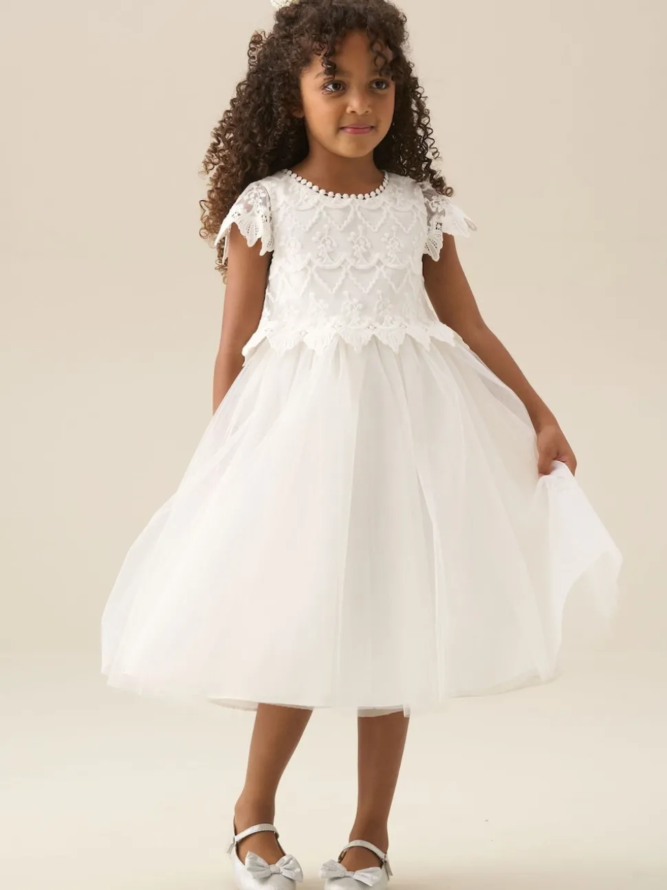 Angel & Rocket White Lucy Lace Ivory Dress