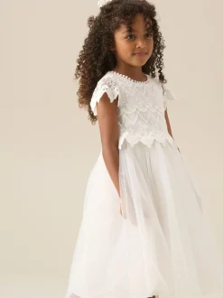 Angel & Rocket White Lucy Lace Ivory Dress