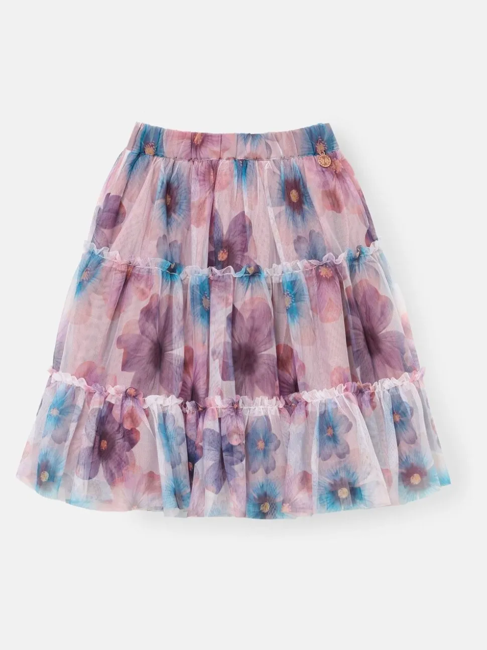 Angel & Rocket White Mae Floral Print Mesh Skirt
