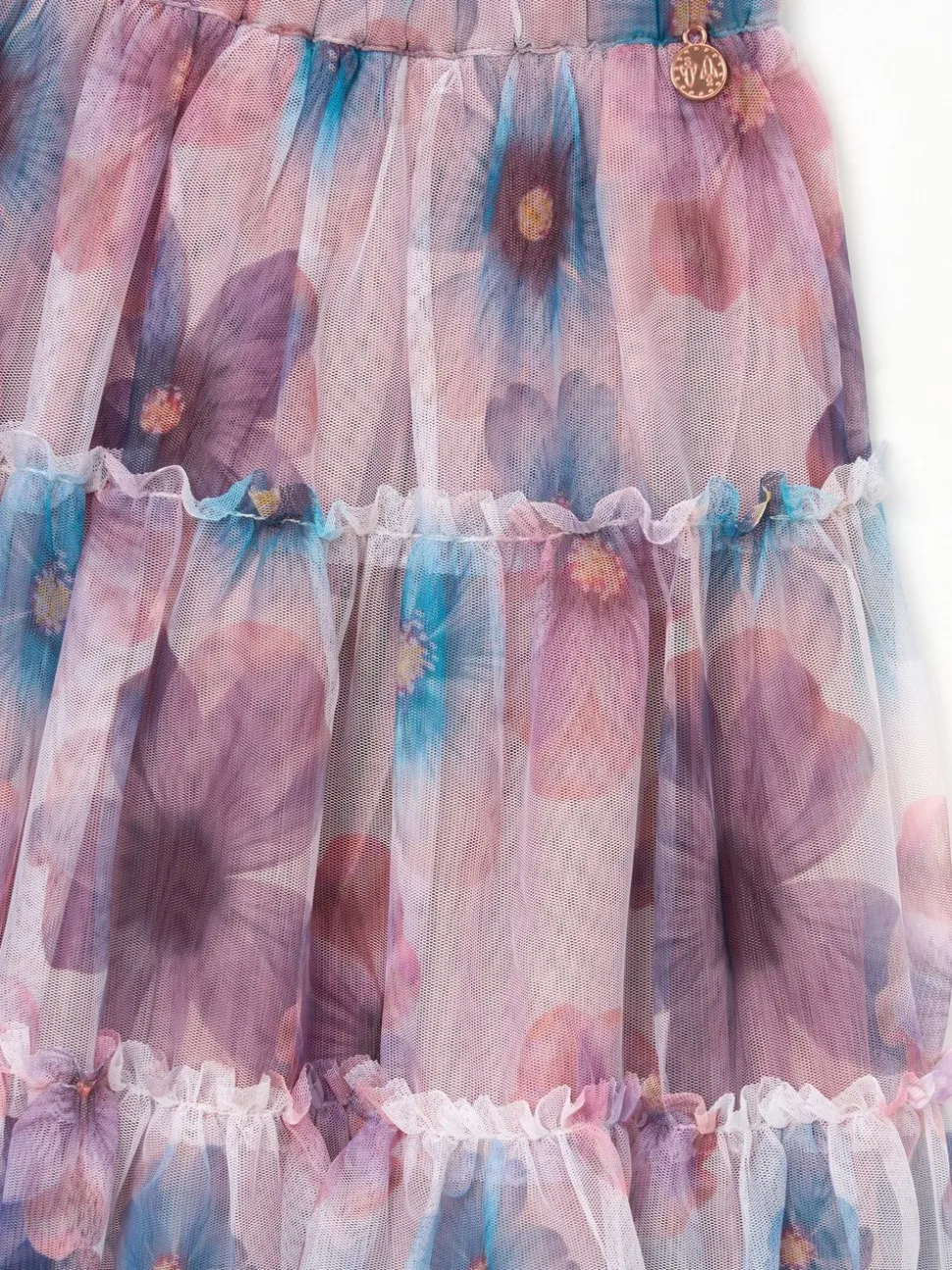 Angel & Rocket White Mae Floral Print Mesh Skirt