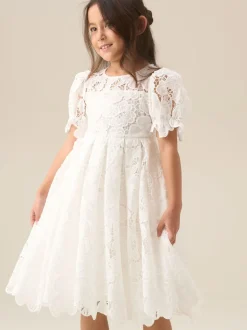 Angel & Rocket White Maeva Mint Lace Dress