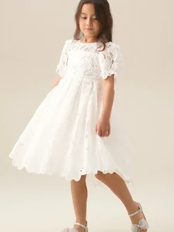 Angel & Rocket White Maeva Mint Lace Dress