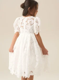Angel & Rocket White Maeva Mint Lace Dress