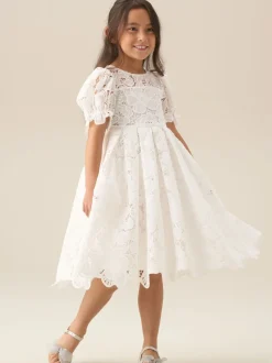 Angel & Rocket White Maeva Mint Lace Dress