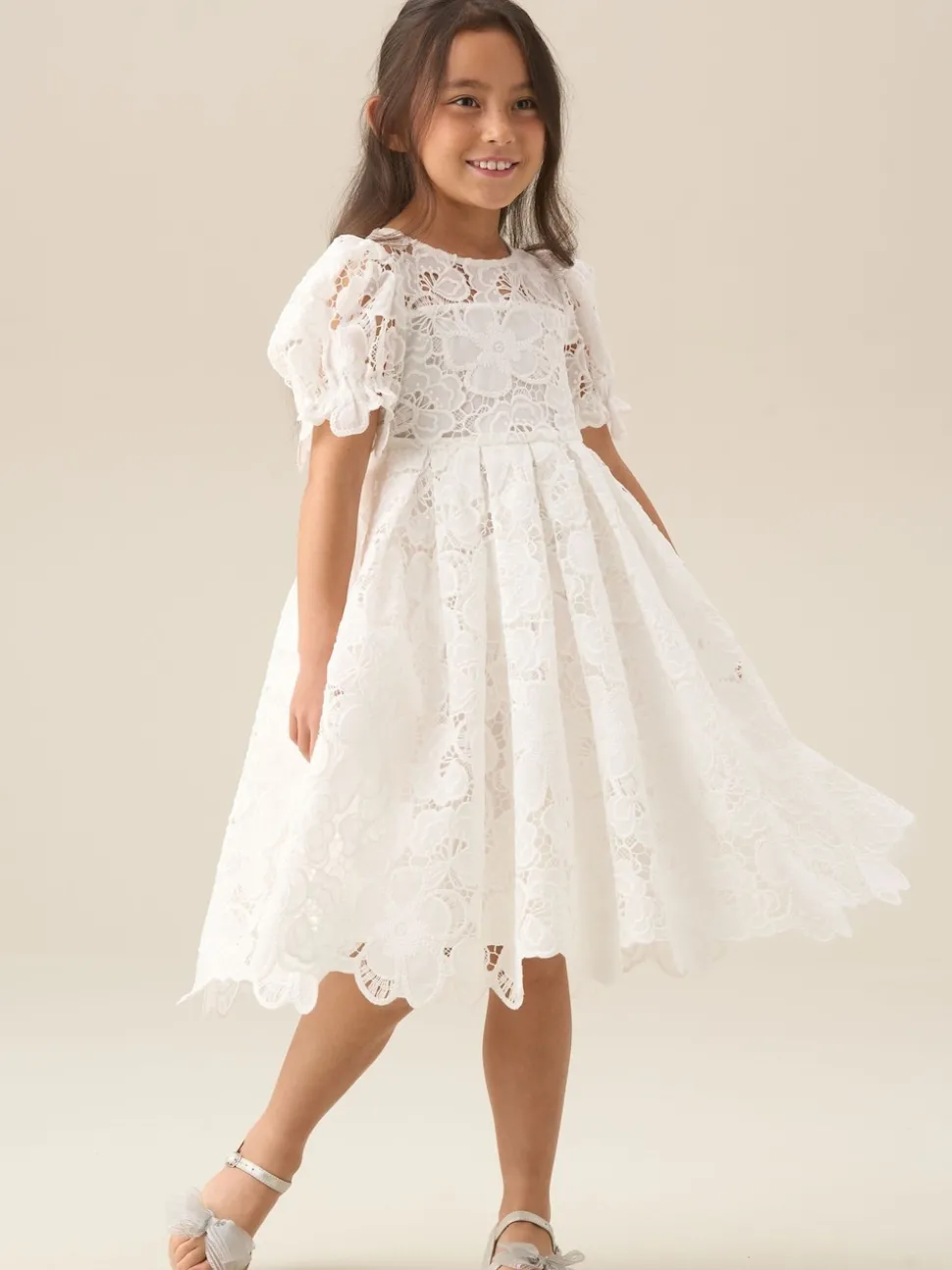 Angel & Rocket White Maeva Mint Lace Dress