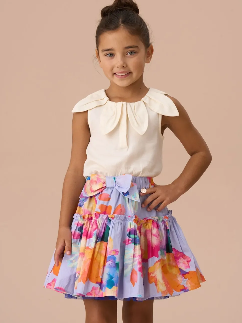 Angel & Rocket White Margaux Ivory Petal Collar 100% Cotton Top