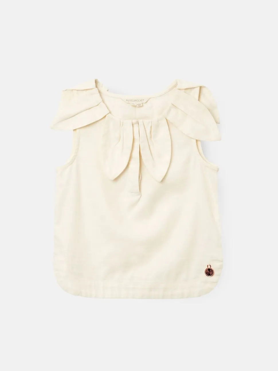 Angel & Rocket White Margaux Ivory Petal Collar 100% Cotton Top