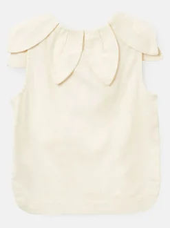 Angel & Rocket White Margaux Ivory Petal Collar 100% Cotton Top