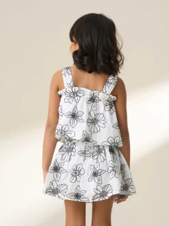 Angel & Rocket White Maya Embroidered Woven 100% Cotton Skirt