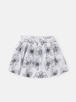 Angel & Rocket White Maya Embroidered Woven 100% Cotton Skirt