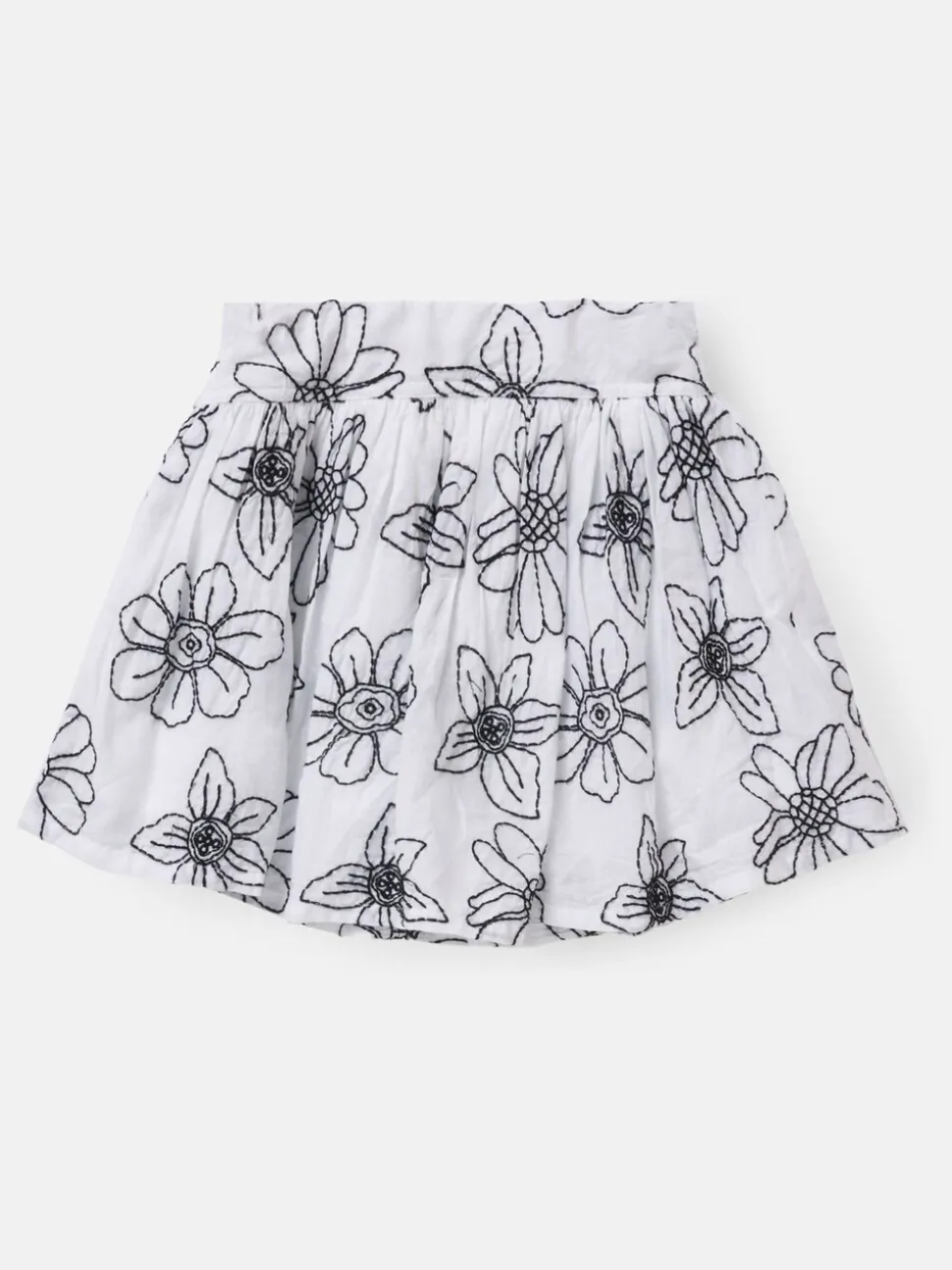 Angel & Rocket White Maya Embroidered Woven 100% Cotton Skirt