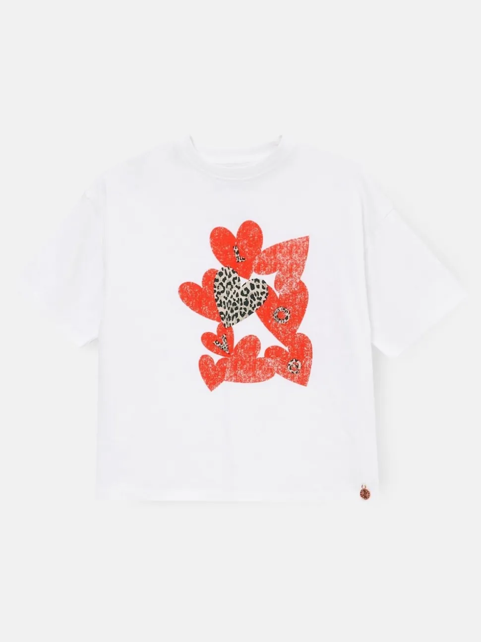 Angel & Rocket White Oversized Quinn Heart Print T-Shirt