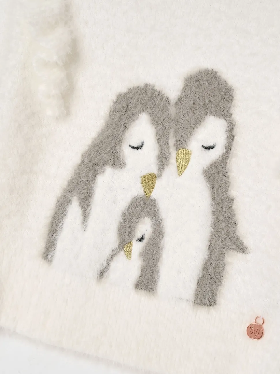 Angel & Rocket White Penguin Knitted Jumper