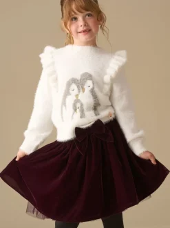 Angel & Rocket White Penguin Knitted Jumper