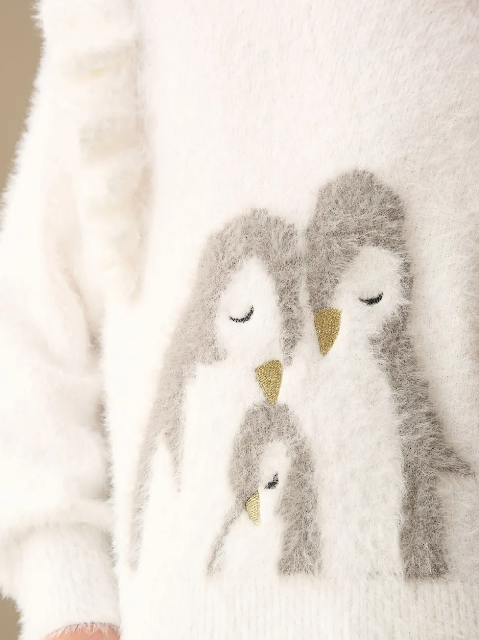 Angel & Rocket White Penguin Knitted Jumper