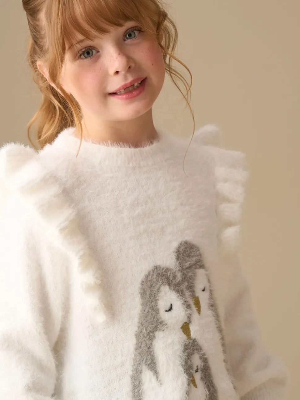 Angel & Rocket White Penguin Knitted Jumper